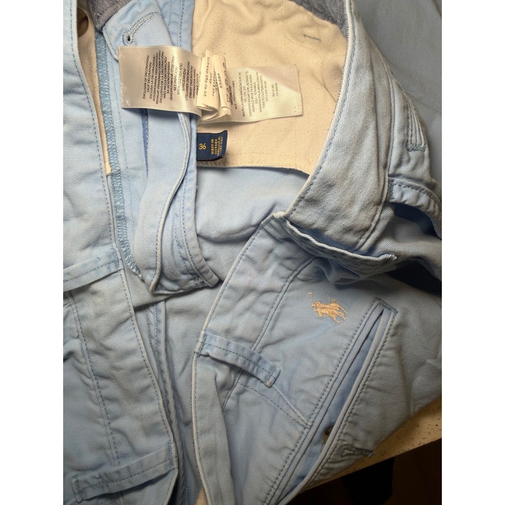 Polo Ralph Lauren Mens Light Blue Relaxed Fit Chino Shorts Size 36 Pony Logo - Picture 6 of 6